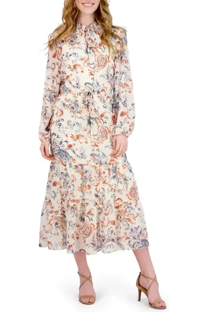 Julia Jordan Floral Print Long Sleeve Midi Dress in at Nordstrom, Size 2