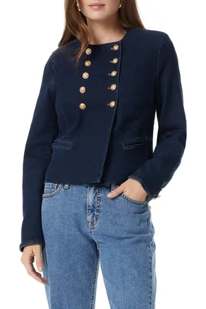Sam Edelman Fiona Double Breasted Denim Jacket in at Nordstrom, Size Small