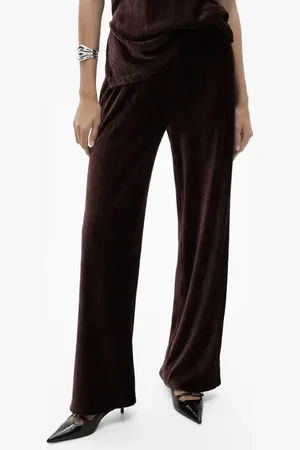 MANGO Velvet Straight Leg Pants in at Nordstrom, Size Large
