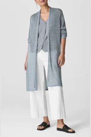 Eileen Fisher Long Organic Cotton Blend Cardigan in at Nordstrom, Size Medium P
