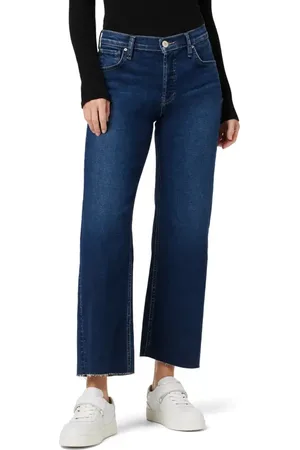 Hudson Rosie High Waist Raw Hem Wide Leg Jeans in at Nordstrom, Size 24