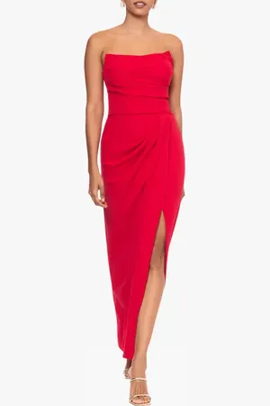 Betsy & Adam Strapless Scuba Crepe Gown. in at Nordstrom, Size 14