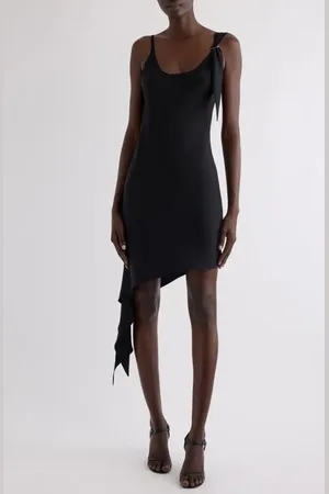 Courrèges Knot Crepe Asymmetric Minidress in at Nordstrom, Size 2 Us
