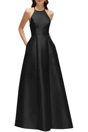 Alfred Sung A-Line Satin Gown in at Nordstrom, Size 10