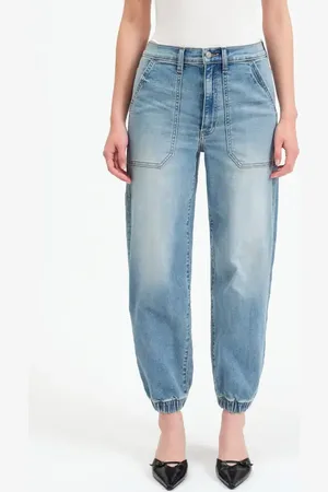 Danny Daze The Champ High Waist Denim Joggers in at Nordstrom, Size 27