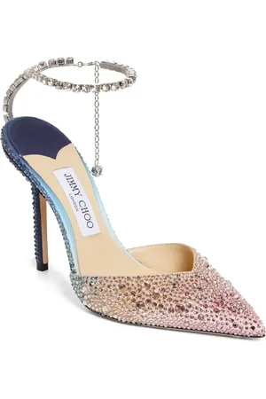 Jimmy Choo Saeda Crystal Ankle Strap Pointed Toe Pump in at Nordstrom, Size 8.5Us