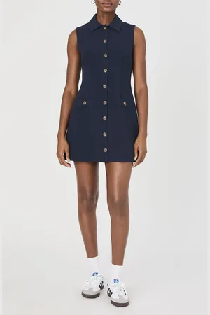 French Connection Azra Sleeveless Twill Mini Shirtdress in at Nordstrom, Size 12