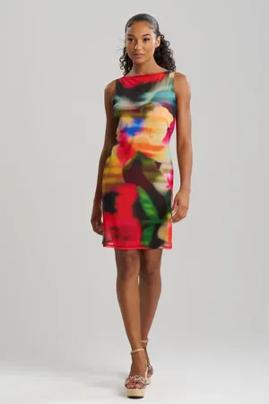 Natori Floral Mirage - Printed Mesh Mini cover-up Dresss in at Nordstrom, Size X-Large