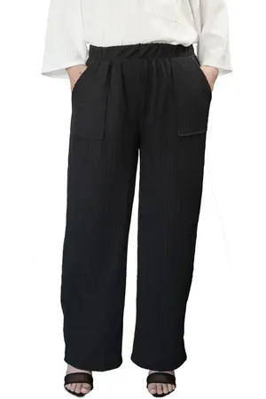 Standards & Practices Texture Wide Leg Ankle Pants in at Nordstrom, Size 2X
