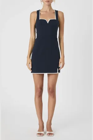French Connection Azra Contrast Trim Minidress in at Nordstrom, Size 10
