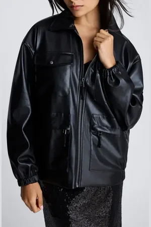 Kenneth Cole Faux Leather Shirt Jacket in at Nordstrom, Size X-Large