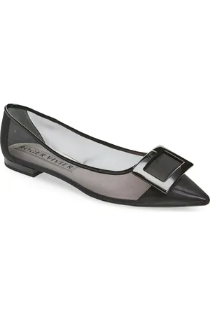 Roger Vivier Gommettine Buckle Pointed Toe Ballet Flat in at Nordstrom, Size 7.5Us