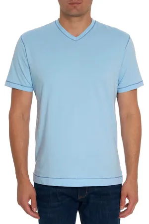 Robert Graham Eastwood V-Neck Cotton Blend T-Shirt in at Nordstrom, Size Medium