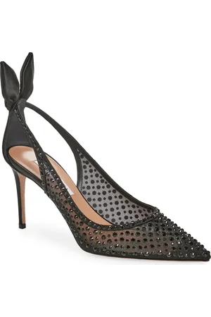 Aquazzura Bow Tie Crystal Embellished Pointed Toe Pump in at Nordstrom, Size 9Us