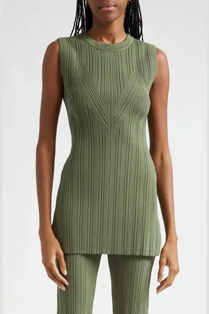 VERONICA BEARD Semma Mixed Rib Sleeveless Tunic Sweater in at Nordstrom, Size Large