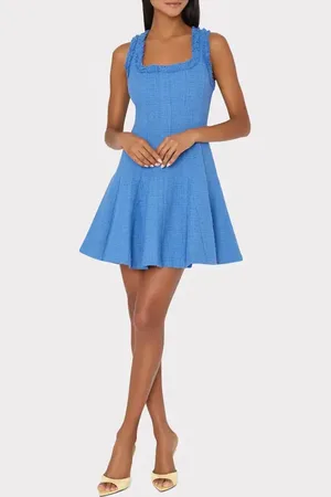 Milly Juniper Fit & Flare Tweed Dress in at Nordstrom, Size 10