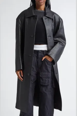 Alexander Wang Primal Lambskin Leather Oversize Coat in at Nordstrom, Size X-Small