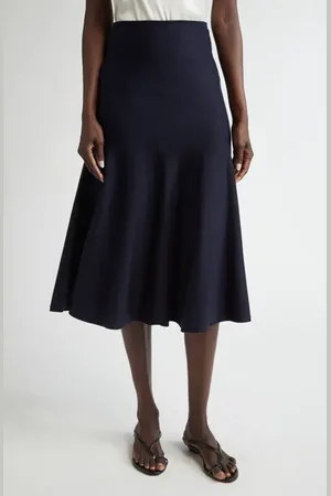 Khaite Mayu Wool Blend Midi Sweater Skirt in at Nordstrom, Size Medium
