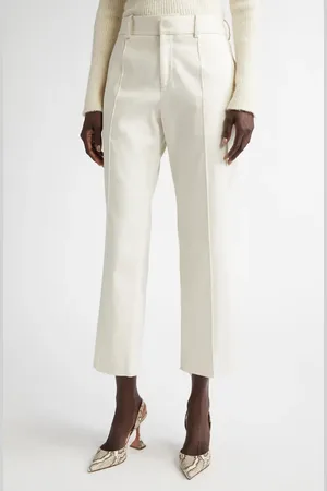 BRANDON MAXWELL The Soren Stretch Linen & Cotton Ankle Pants in at Nordstrom, Size 8