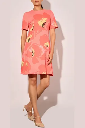 Ming Wang Floral Jacquard Knit A-Line Dress in at Nordstrom, Size Small