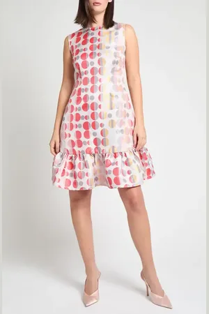 Ming Wang Dot A-Line Dress in at Nordstrom, Size Large