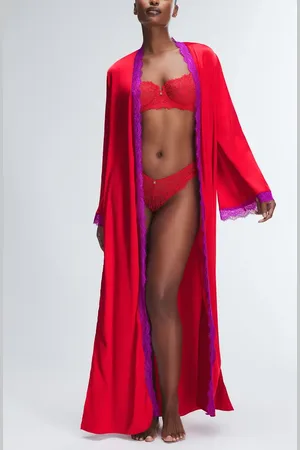 Savage X Fenty Fire Desire Lace Robe in at Nordstrom, Size 1X