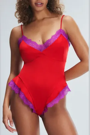 Savage X Fenty Fire Desire Lace Sleep Teddy in at Nordstrom, Size Medium