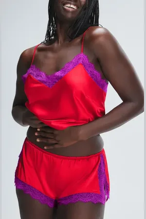 Savage X Fenty Fire Desire Lace Sleep Camisole in at Nordstrom, Size Small