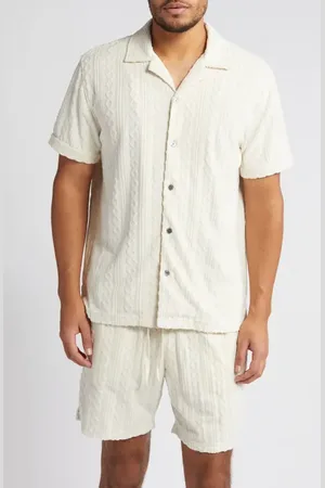 Rails Maverick Textured Knit Camp Shirt in at Nordstrom, Size Small