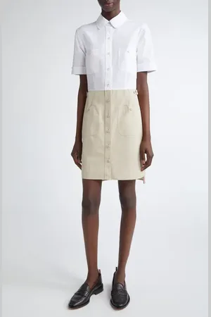 Thom Browne Short Sleeve Shirtdress in at Nordstrom, Size 0 Us