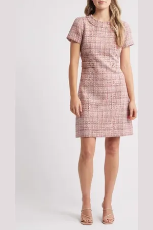 Eliza J Short Sleeve Tweed Dress in at Nordstrom, Size 0