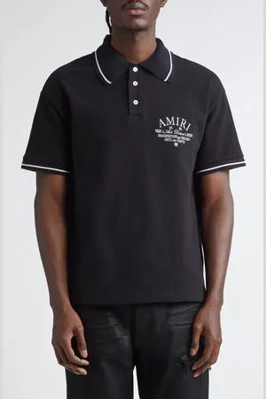 AMIRI Arts District Embroidered Cotton Piqu?? Polo in at Nordstrom, Size Medium