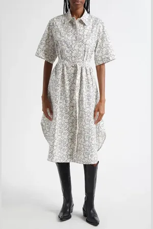 Marimekko Poplini Piirto Unikko Tie Waist Dress in at Nordstrom, Size 8 Us