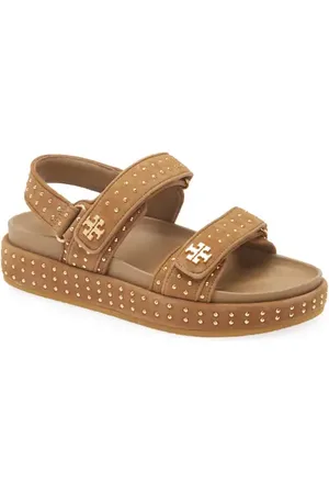 Tory Burch Kira Stud Slingback Platform Sport Sandal in Deep Alce /Gold at Nordstrom, Size 9