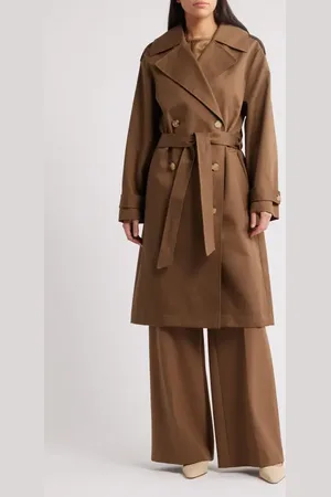 HUGO BOSS Carix Double Breasted Cotton Trench Coat in at Nordstrom, Size 14