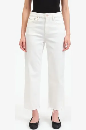 Danny Daze Sun Raw Hem High Waist Crop Straight Leg Carpenter Jeans in at Nordstrom, Size 30