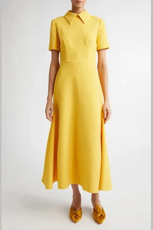 EMILIA WICKSTEAD Eman Double Crepe Midi Dress in at Nordstrom, Size 10 Us