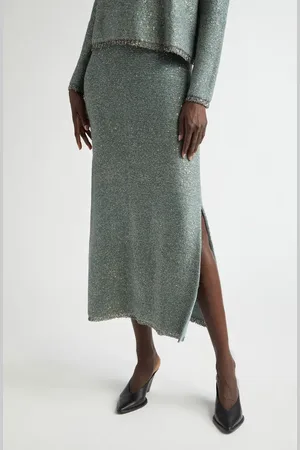 Altuzarra Georgie Sequin Tweed Midi Skirt in at Nordstrom, Size X-Large