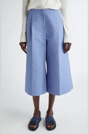 Marni Pleated High Waist Wide Leg Virgin Wool Crop Trousers in at Nordstrom, Size 0 Us