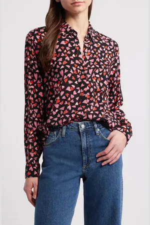 Rails Josephine Heart Print Button-Up Shirt in at Nordstrom, Size Large