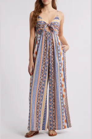 Rip Curl San Carlos Tie Front Cotton Blend Jumpsuit in at Nordstrom, Size Medium