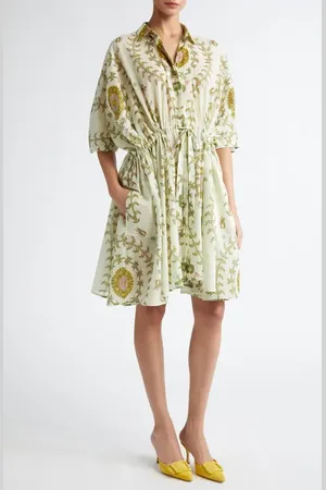 Giambattista Valli Botanical Print Cotton Voile Shirtdress in at Nordstrom, Size 4 Us