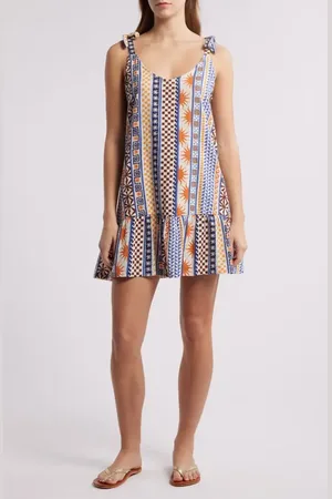 Rip Curl San Carlos Stripe Tie Shoulder Cover-Up Dress in at Nordstrom, Size Small