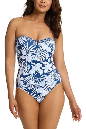 Tommy Bahama Island Cays Blooms Bandeau One-Piece Swimsuit in at Nordstrom, Size 4