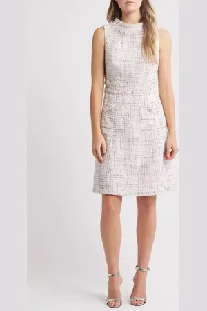Eliza J Roll Neck Sleeveless Tweed Dress in at Nordstrom, Size 4