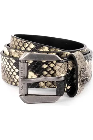 Kurt Geiger Studded Snakeskin Print Leather Belt in at Nordstrom, Size Large