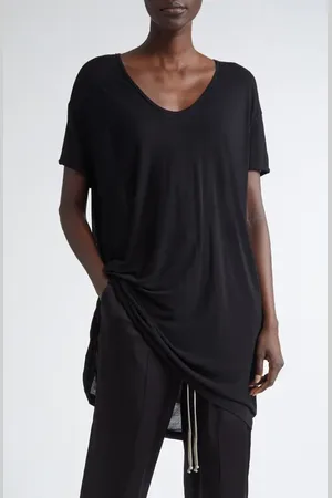 Rick Owens Hiked Asymmetric Drape Detail Jersey T-Shirt in at Nordstrom, Size 4 Us