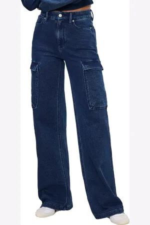 GOOD AMERICAN Jeanius Good Skate Wide Leg Cargo French Terry Pants in at Nordstrom, Size 2
