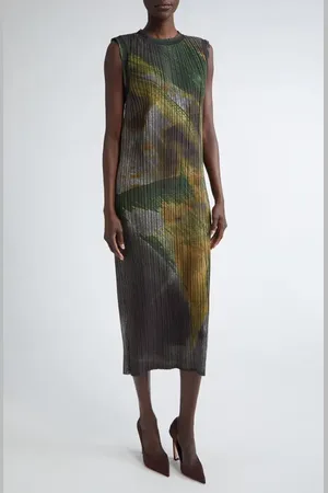 Jason Wu Brushstroke Pleated Shift Dress in at Nordstrom, Size Medium