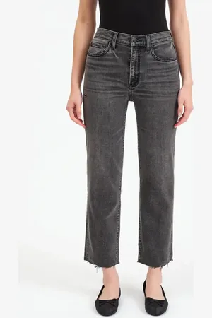 Danny Daze Straight Up Raw Hem High Waist Ankle Straight Leg Jeans in at Nordstrom, Size 30